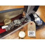 Seiko chronograph wristwatch in box,