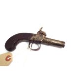 Early 19th C English percussion muff pistol by D. Egg of London, 15cm long  Condition - appears good