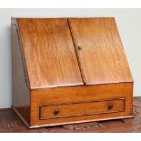 Late Victorian oak stationery cabinet fitted drawer