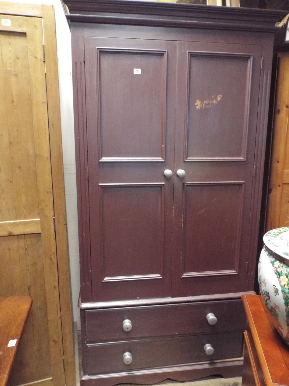 Painted pine wardrobe,