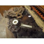 Barometer in carved case, wall bracket,