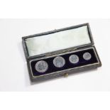 Set of Maundy Coins in rectangular black leather fitted case,