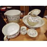 Late Victorian floral decorated 6 piece toilet set