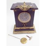 French marble clock in black marble case with Ting Tang movement