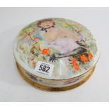 Large Limouges porcelain trinket box and cover;