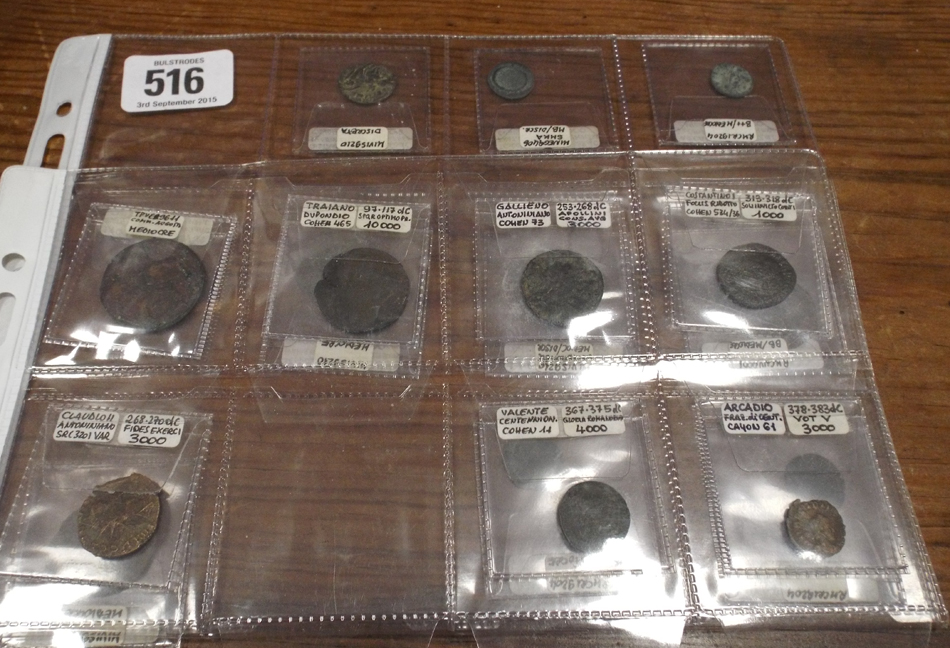 A collection of 2nd and 3rd century Roman coins