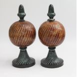 Pair of large ornamental finials (11.