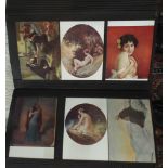 French postcard album with various coloured and other postcards