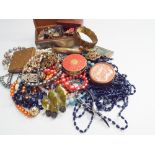 Box of costume jewellery including necklaces, bangles,