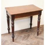 2' 6" Victorian mahogany side table on turned legs