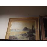 2 oil paintings both depicting fishing scenes,