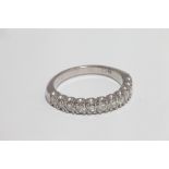 18ct white gold diamond set 3/4 eternity ring,