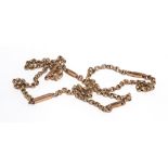 9ct rose gold belcher link necklace, weight 5 grams.