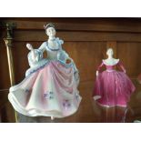 Doulton Lady figure Rebecca HN2805 and a small Coalport lady Joanne