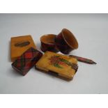 Collection of Victorian treen and Mauchline ware,