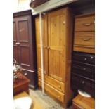 Modern pine double-door wardrobe,