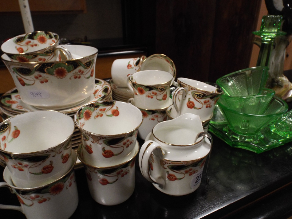 Quantity of Saxon tea China, decorated Tyne design,