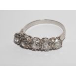 Five stone diamond ring,