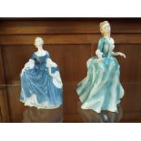 Royal Doulton lady figure Yvonne HN3038 and Hilary HN2335