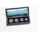 Set of Maundy Coin in black leather fitted case,