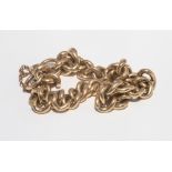 9ct yellow gold curb link bracelet,