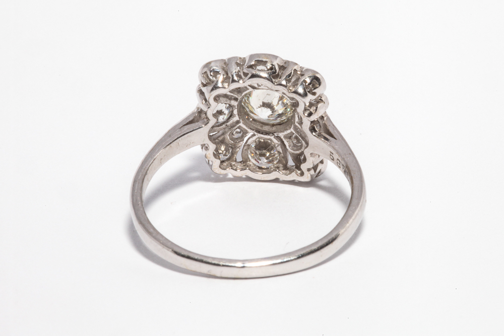 18ct white gold diamond cluster ring, - Image 2 of 2