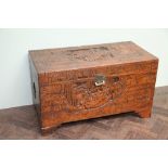 Carved camphor wood blanket chest ( 40" wide)
