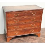 3' 3" Georgian mahogany chest of 4 long drawers,