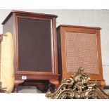 2 speakers in mahogany cases