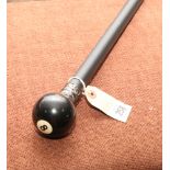 Walking cane with pool ball handle