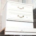 Modern white and cream 2 drawer bedside chest