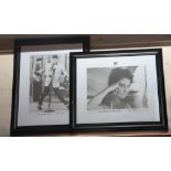 Black and white photograph of Elizabeth Taylor and one of Elvis Presley,