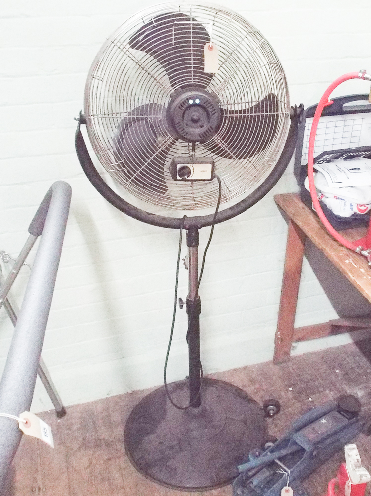 Large Clark workshop cooling fan on adjustable stand