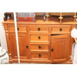 4'6 modern pine sideboard fitted centre drawers