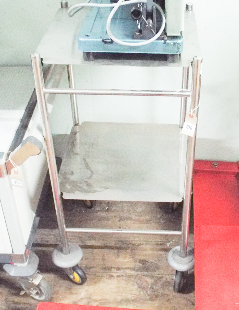 2 tier stainless steel hospital type trolley