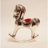 925 sterling silver miniature rocking horse pin cushion