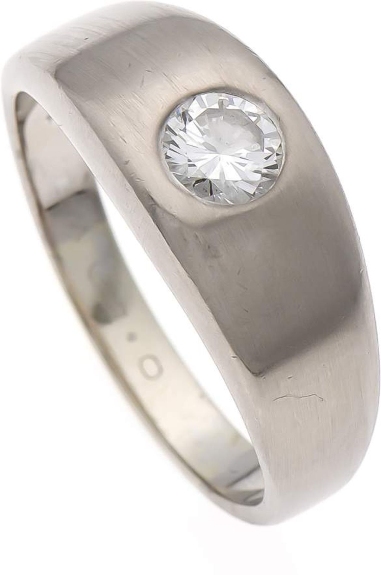 Wempe Brillant-Ring WG 750/000 mit einem Brillanten 0,50 ct Weiß/lupenrein, RG 59, 10,4 g,mit