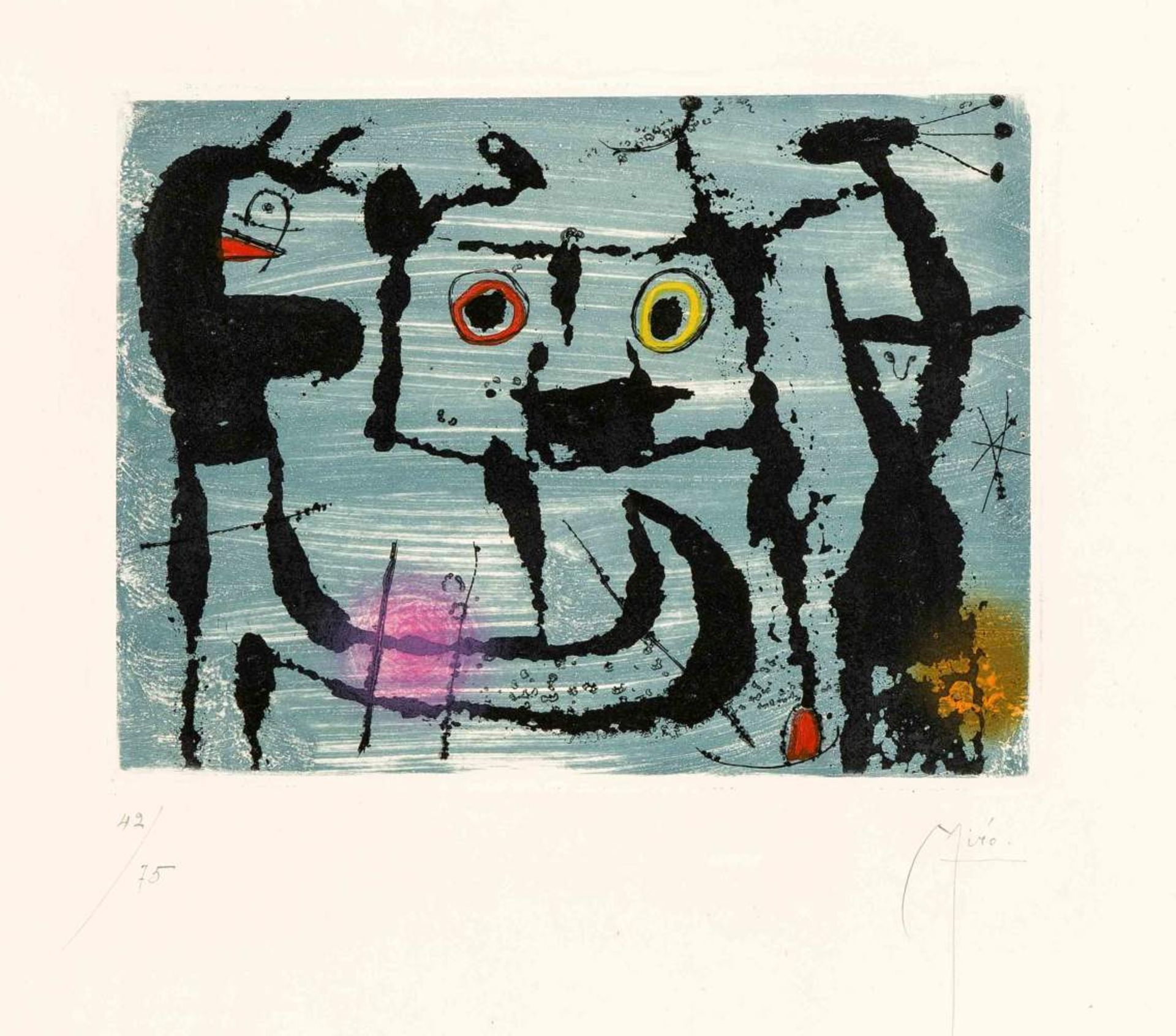 Miró, Joan. 1893 - Montroig - 1983. "Le Styx". Farbige Aquatinta-Radierung. 1958. Signiertu. re.
