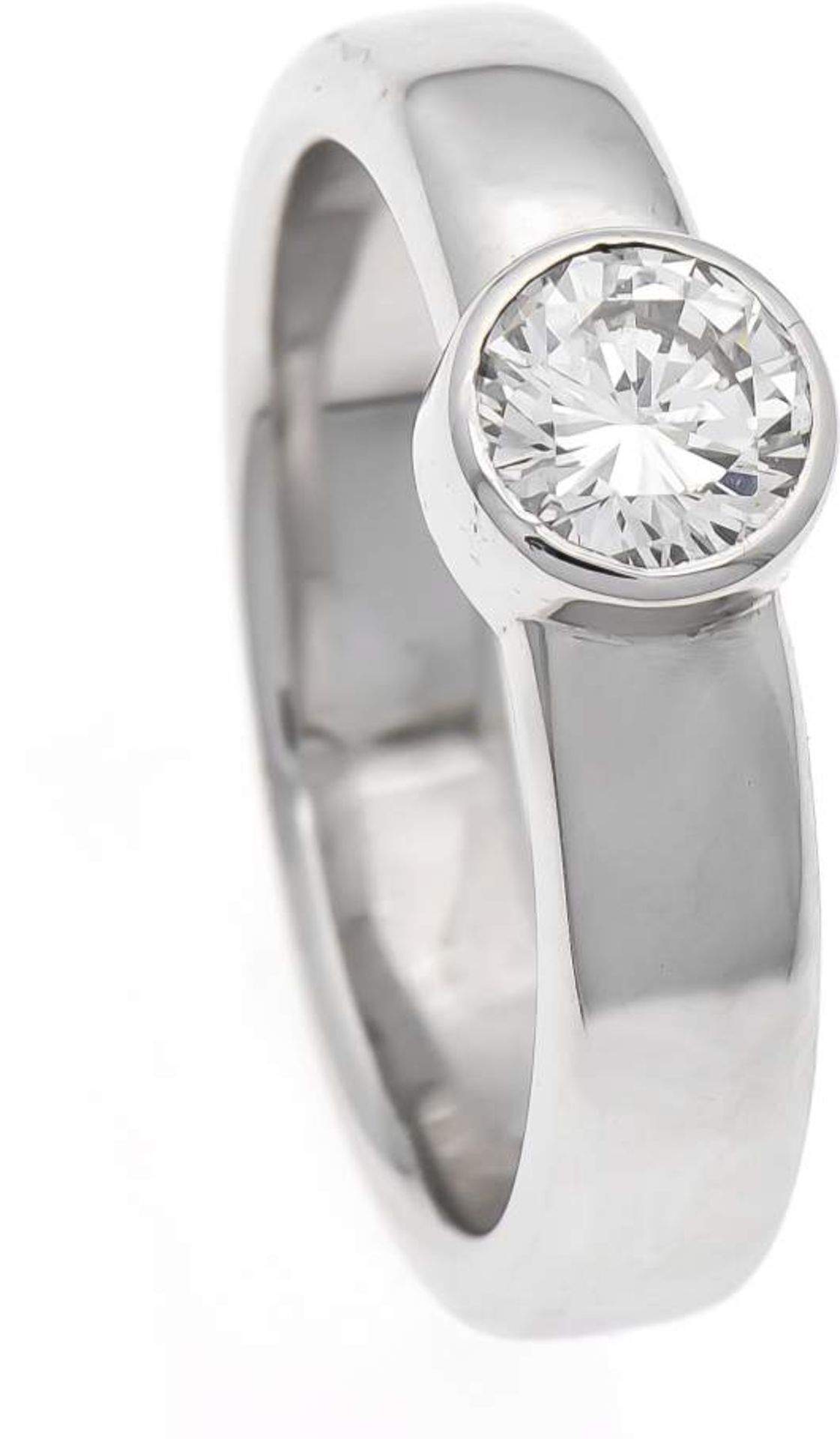 Brillant-Ring WG 585/000 mit einem Brillanten 1,10 ct feines Weiß+ bis feinesWeiß(F-G)/lupenrein-