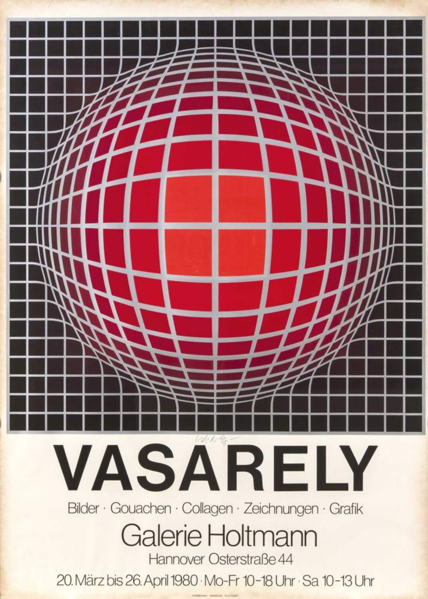 Vasarely, Victor. 1906 Pécs/Ungarn - 1997 Paris. Plakat Galerie Holtmann, 1980.Farbsiebdruck.