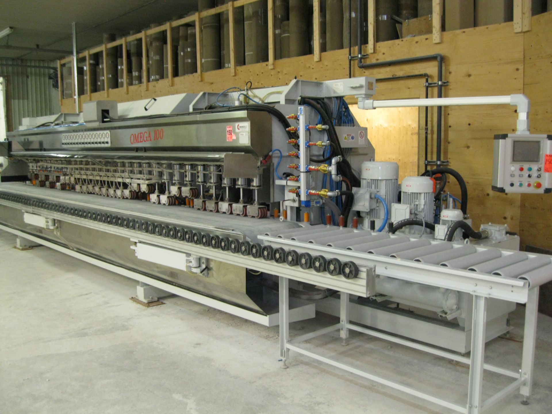 2014 Comandulli automatic multi-spindle conveyor belt polishing machine model Omega-100 8+4 DX  S/