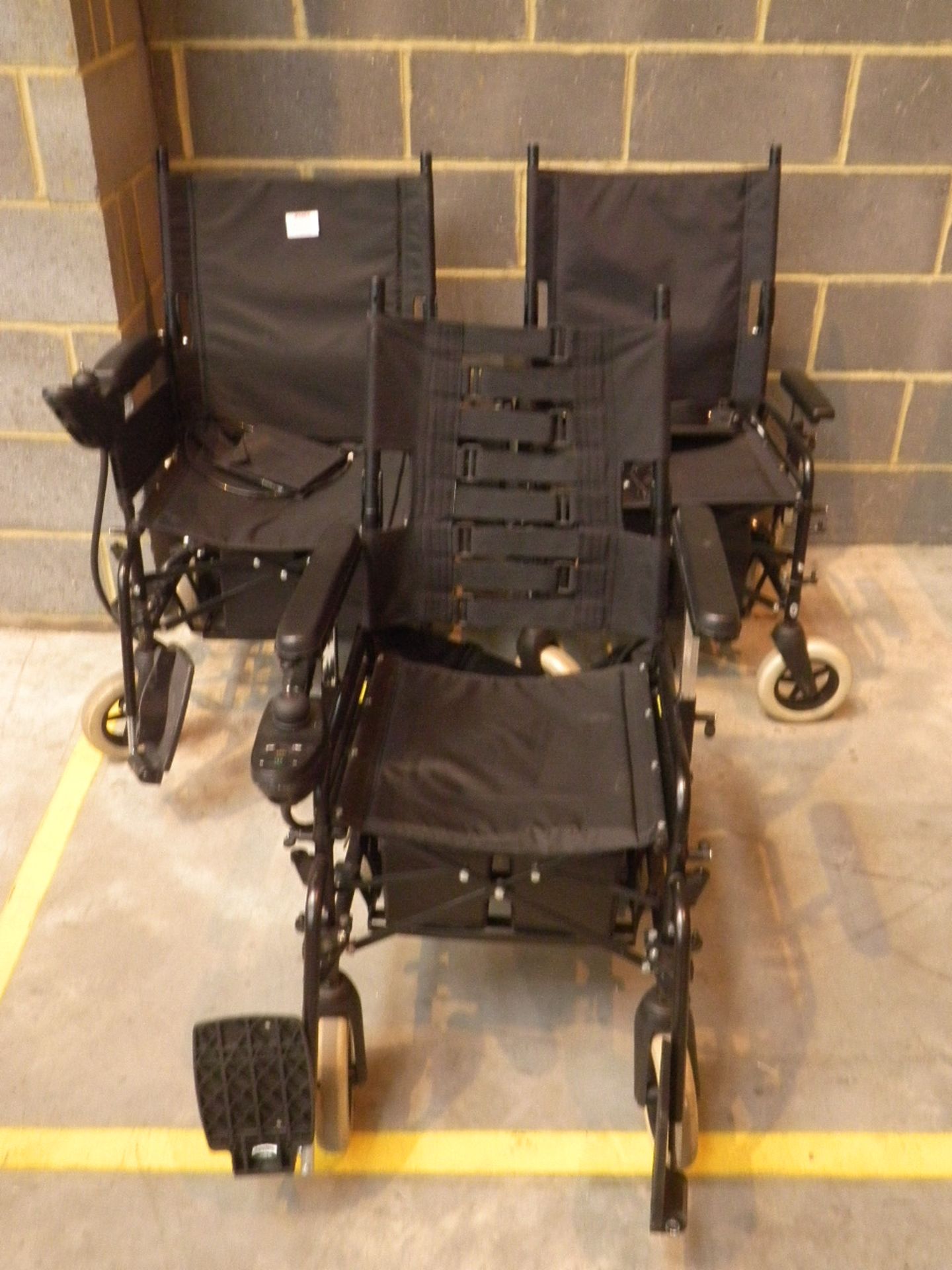 2x Invacare Apollo Electric Motorised Wheelchair With Footpedals And 1x Unknown Maker Electric