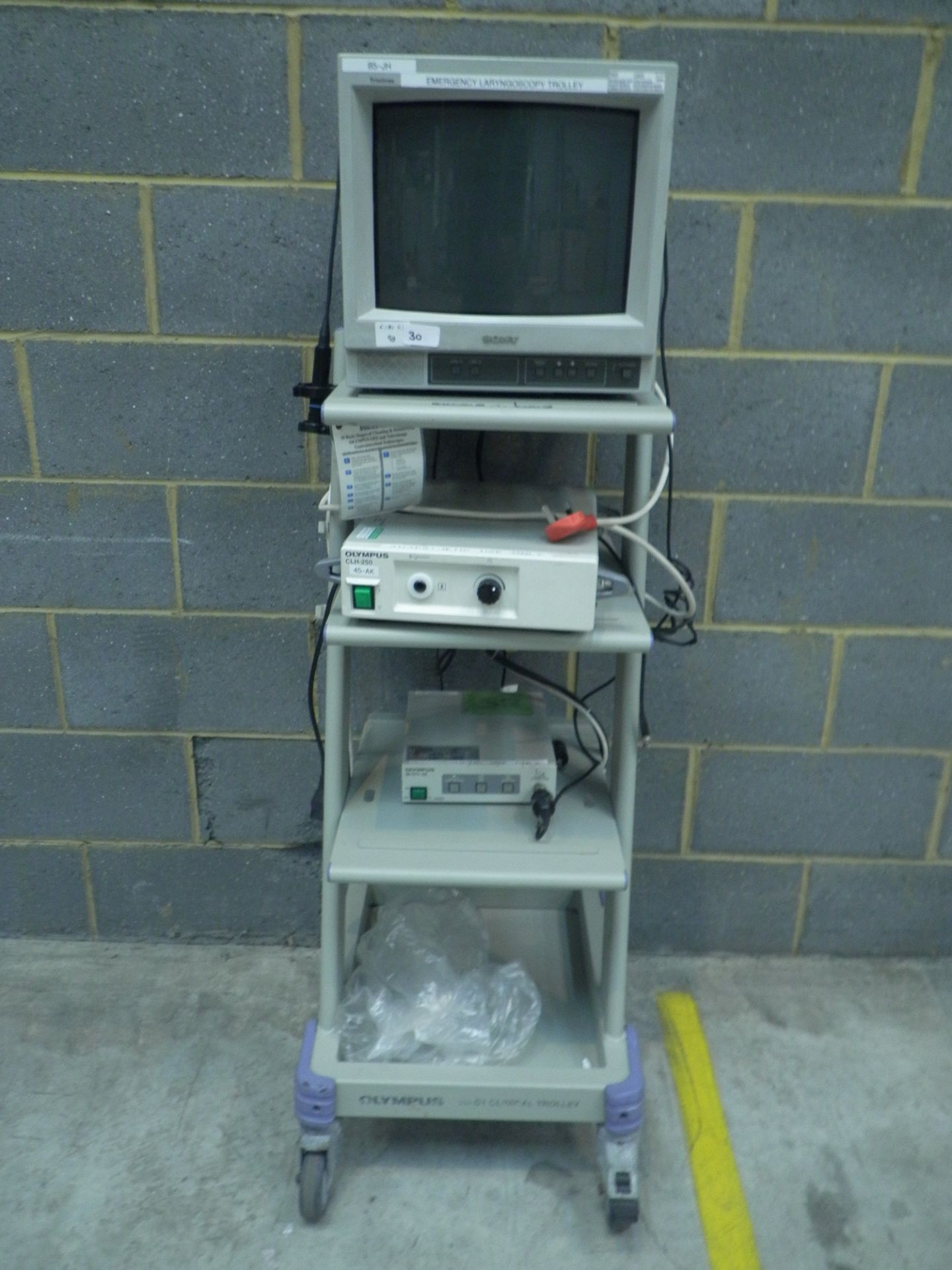 Olympus TC-C1 Clinical Trolley With Sony Trinitron Monitor, Olympus CLH-250, Olympus OTV-SE