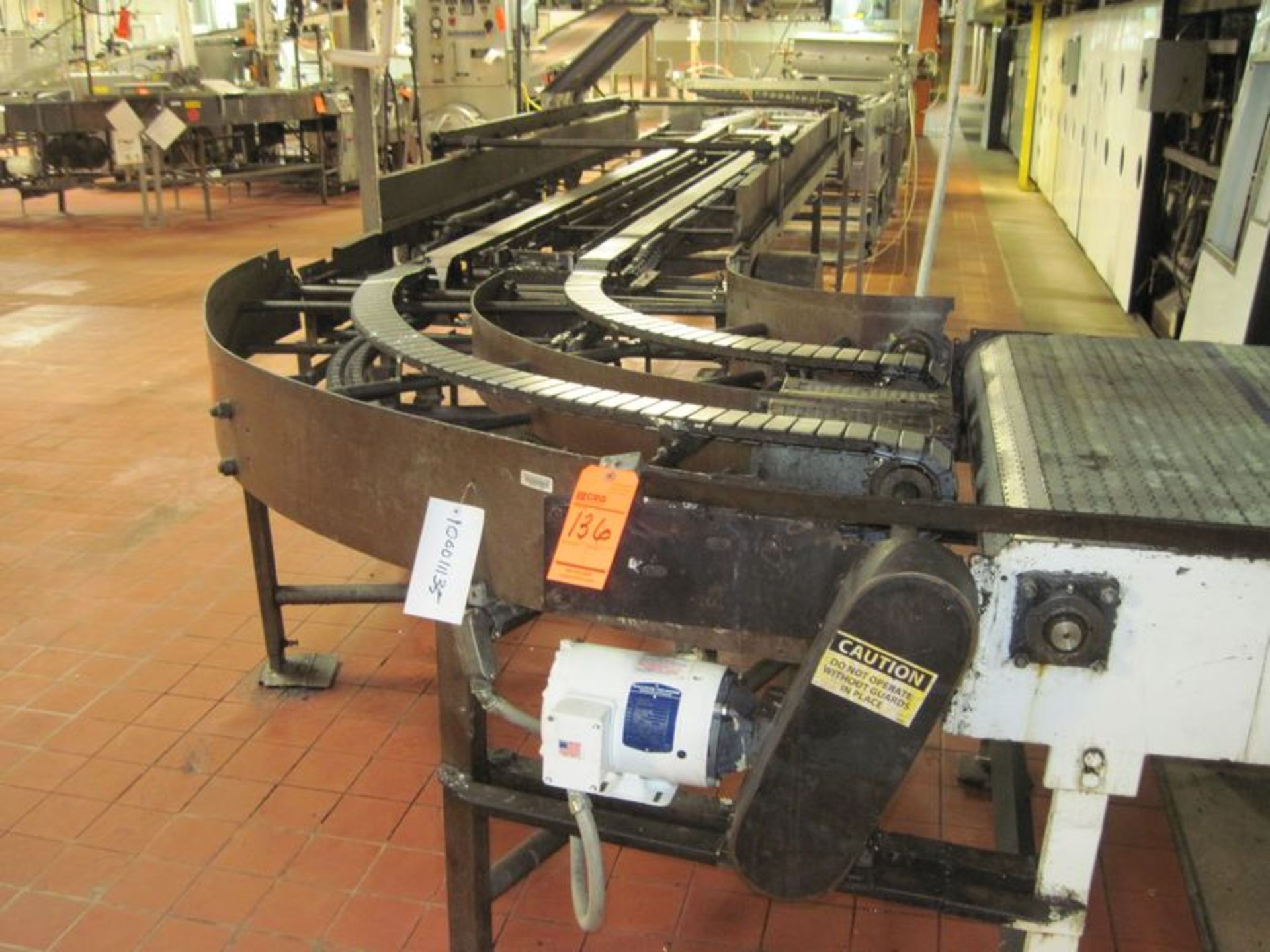Dual plastic table top belt conveyor. (2) Approximate 3" wide x 15' long belts. With approximate 2hp - Image 4 of 4