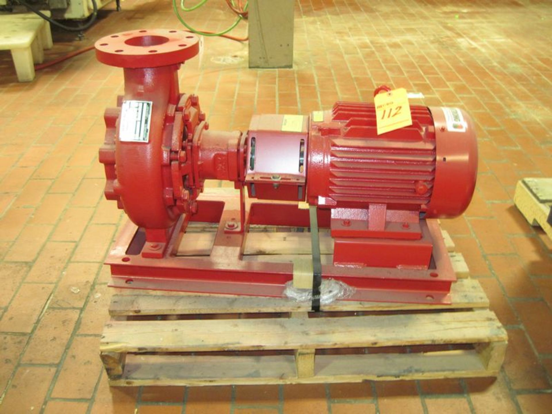 Unused Armstrong steel centrifugal pump. Model 4030, size 6x4x8, serial# 598622. With 7.5hp motor.