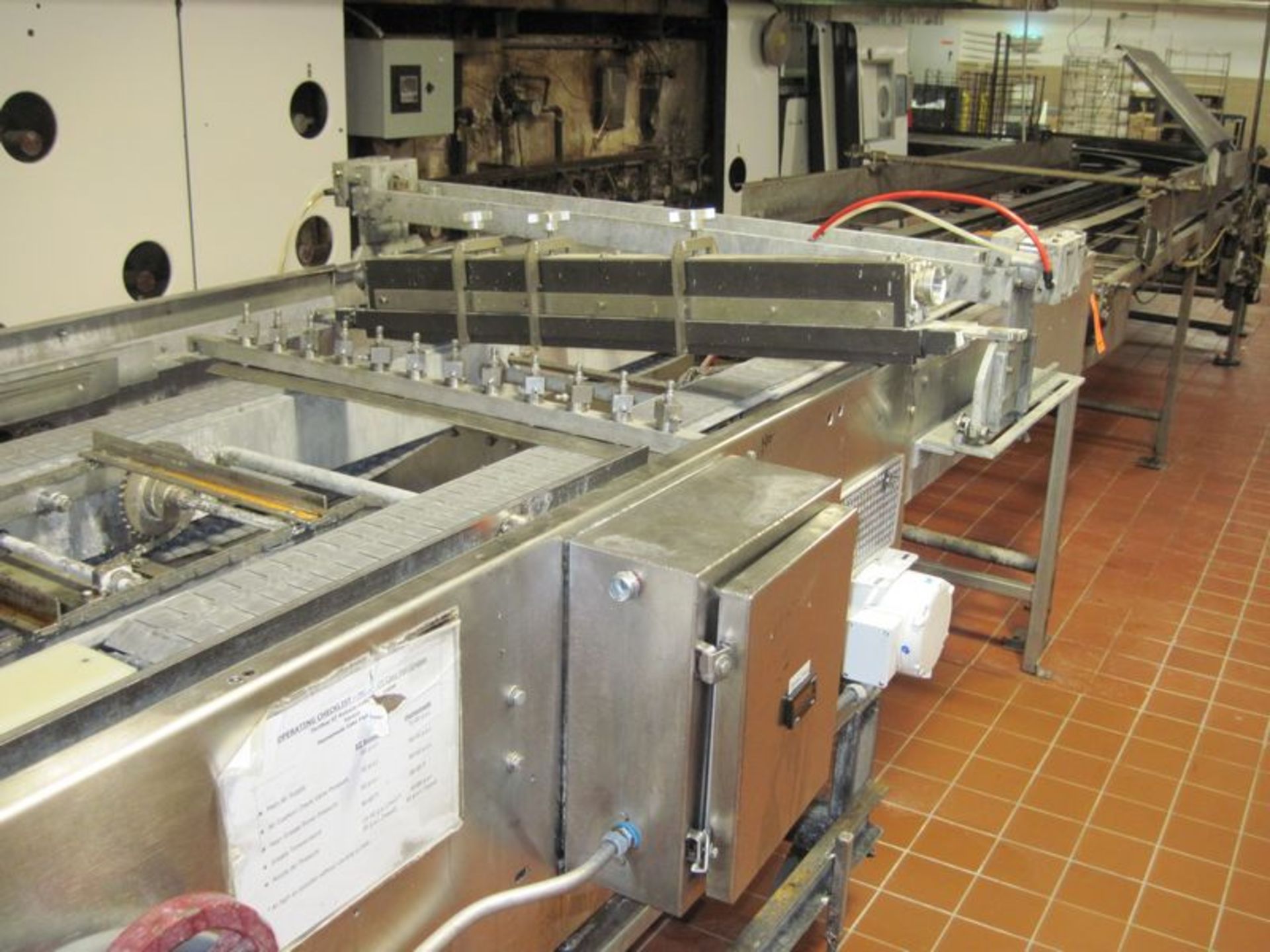 Depositor system with (1) depositor head, dual stainless steel table top pan turnover conveyor - Image 3 of 3