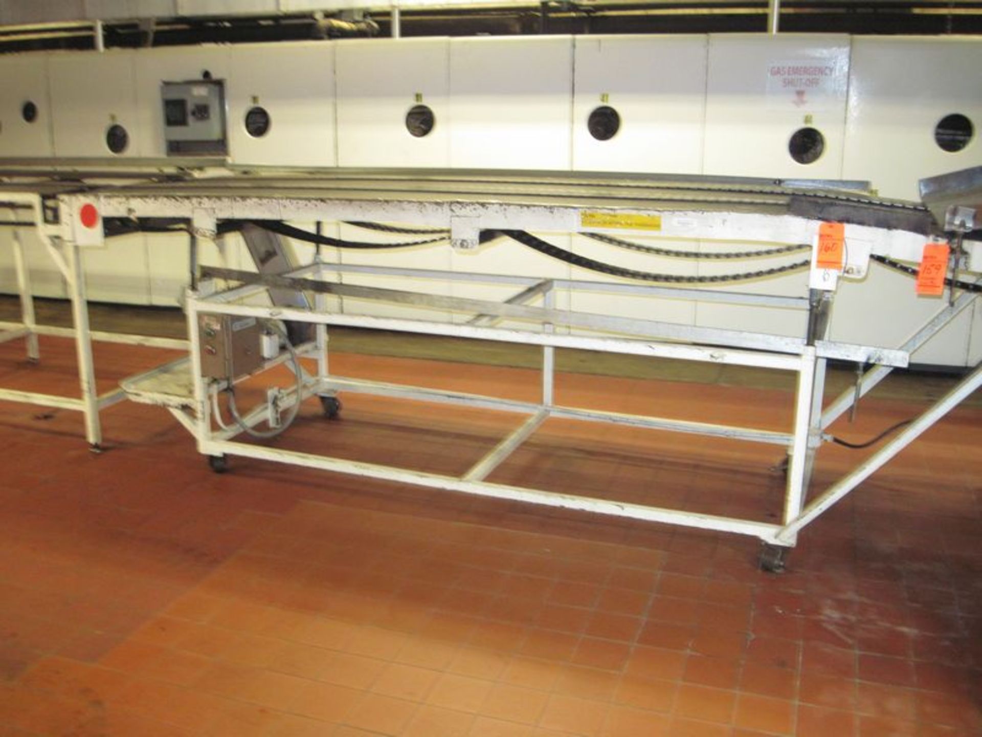 Dual metal table top belt conveyor. (2) Approximate 6" wide x 11' long belts. With approximate 1hp - Image 3 of 3