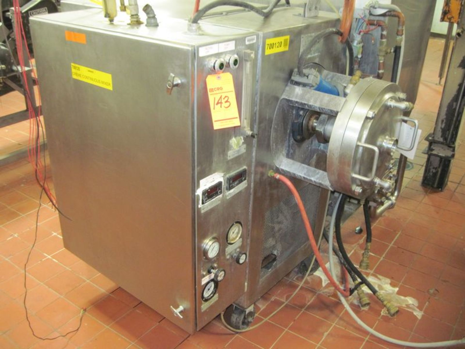 Goodway continuous mixer. Model CMH35B, serial# 121. With approximate 20hp motor, reducer, and