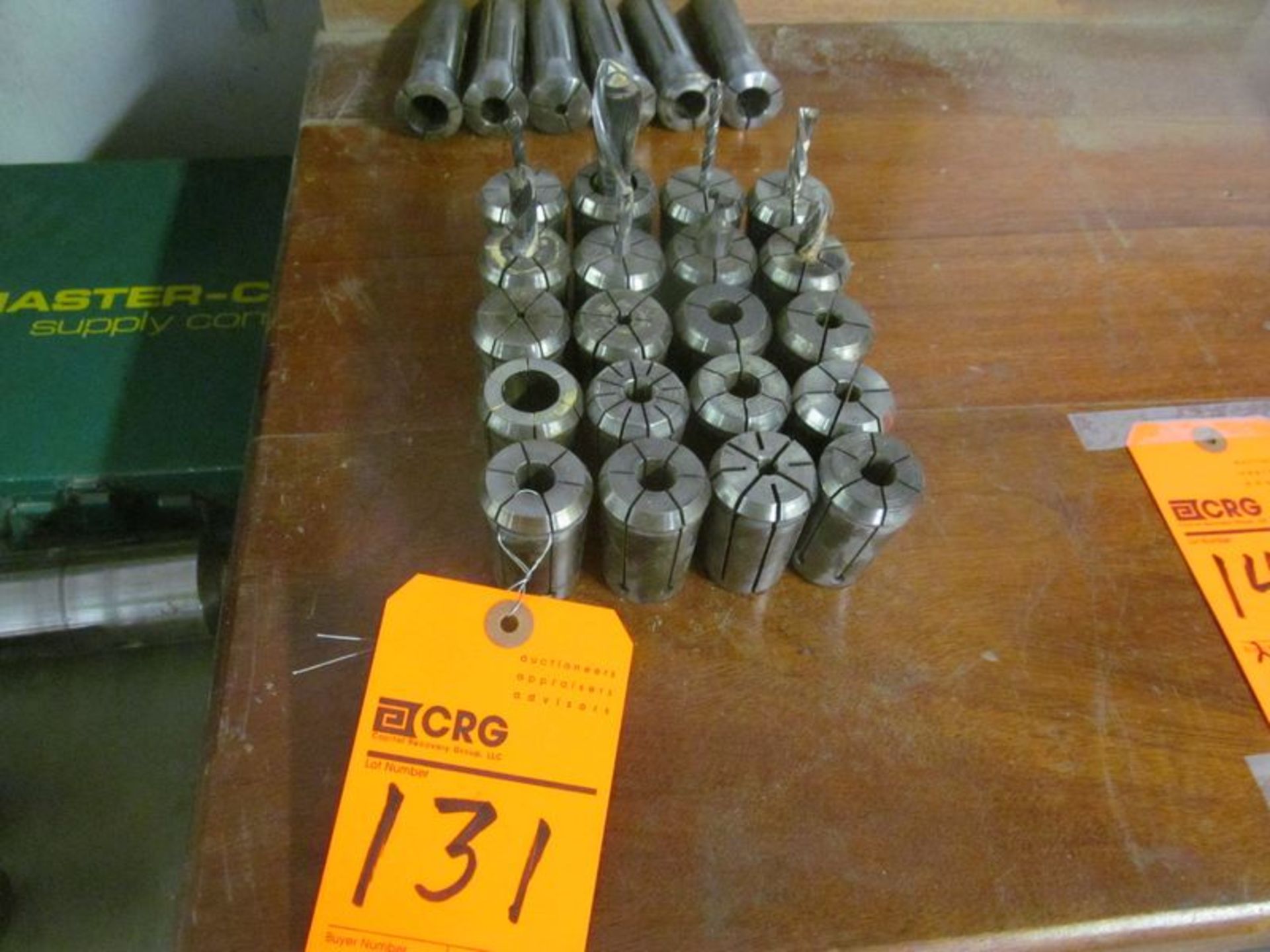 Lot ass't collets including (50) 5C, (16) R8 and (20) expandable, with stand