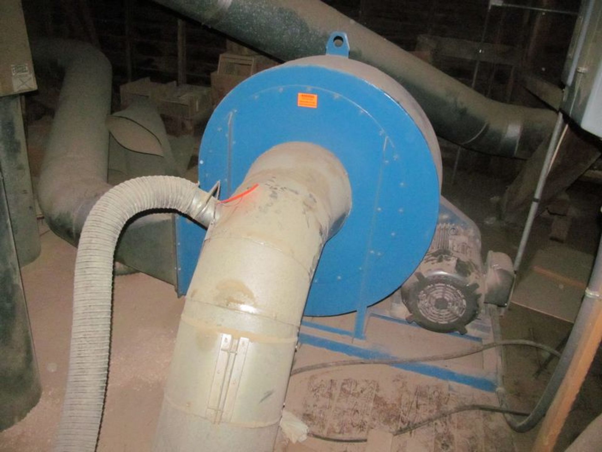 62" X 47" X 10' Collon bag house filter with 37" dia. Cyclone blower with 16" blower pipe, 15 HP